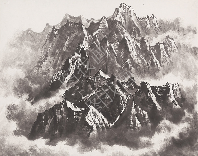 近现代 李可染 山的研 (1)  40x55cm